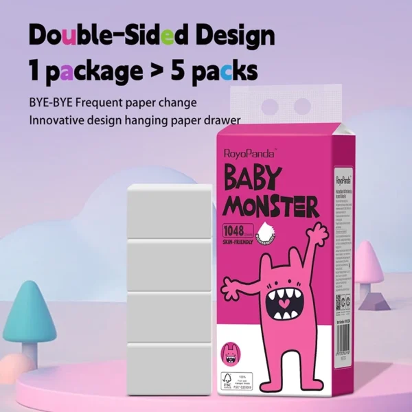 RoyoPanda Baby Monster Hanging Tissues 4Ply 6288 Sheets